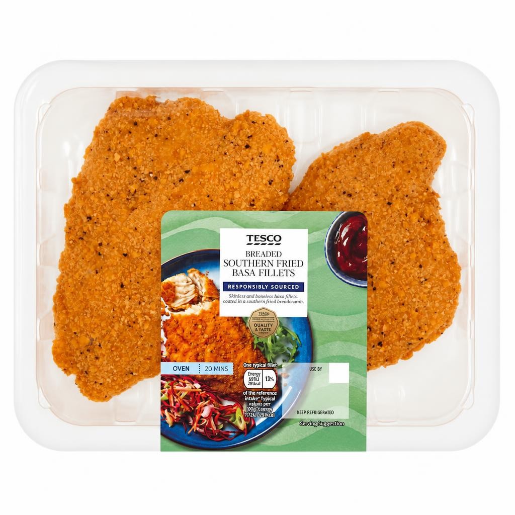 Tesco Breaded Southern Fried Basa Fillets 300g
