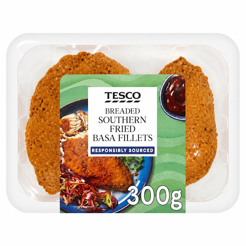 Tesco Breaded Southern Fried Basa Fillets 300g