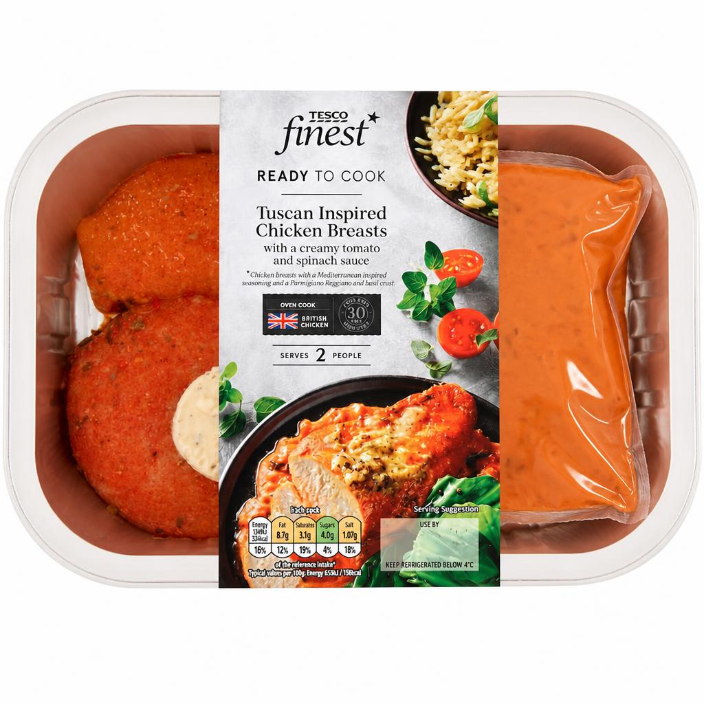 TESCO finest Tuscan Chicken Breast with Tomato and Spinach Sauce 390g