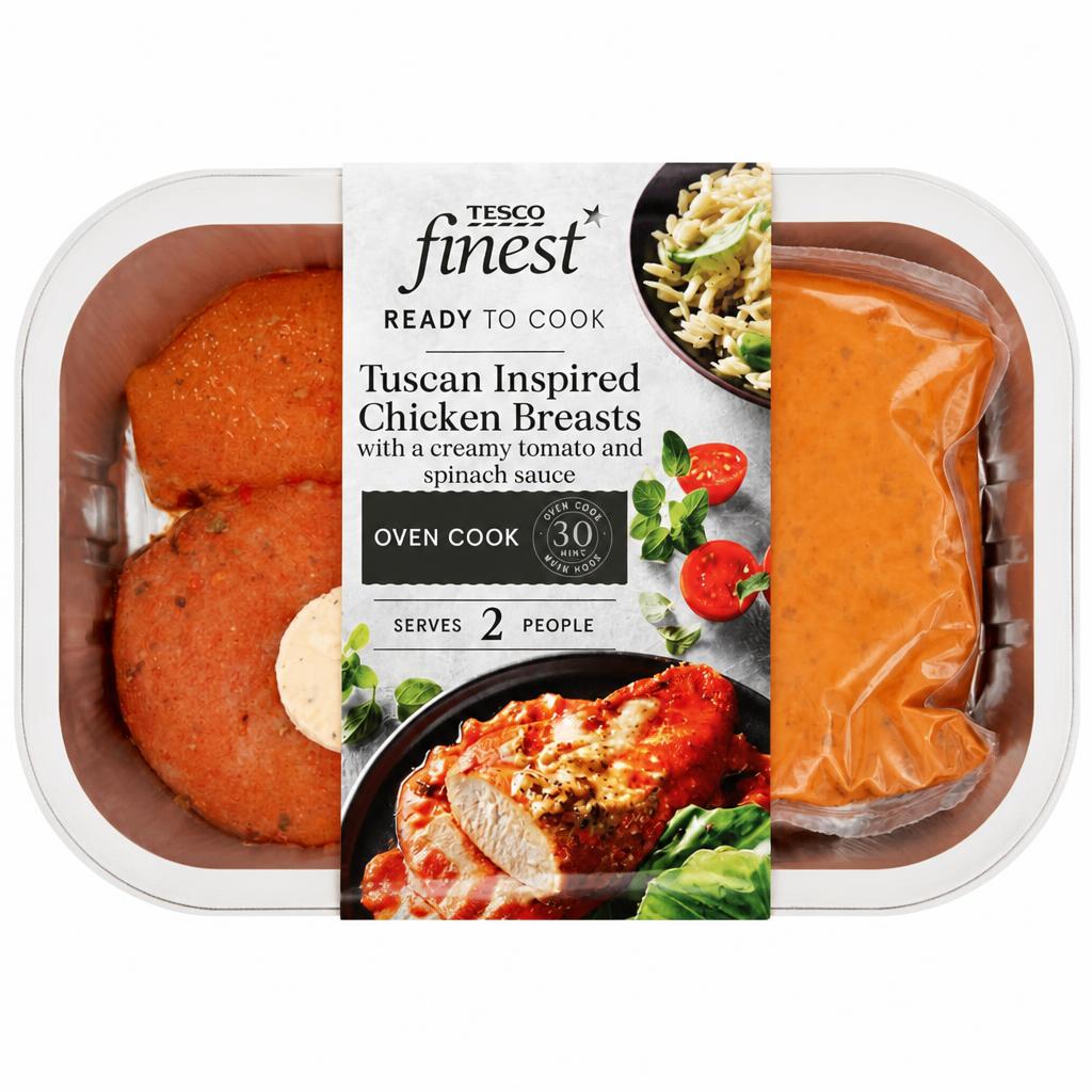 TESCO finest Tuscan Chicken Breast with Tomato and Spinach Sauce 390g