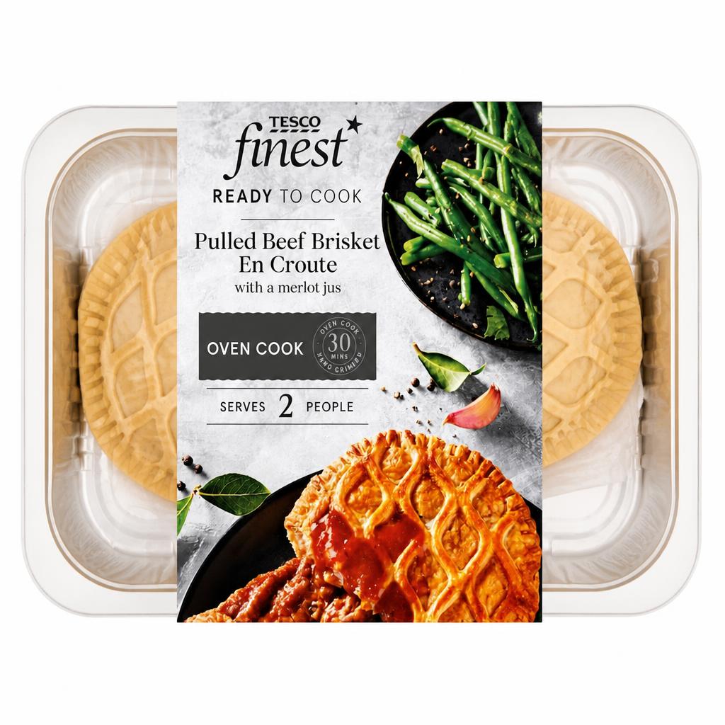 Tesco Finest Beef Brisket & Smoked Bacon En Croute With Merlot Jus 415g