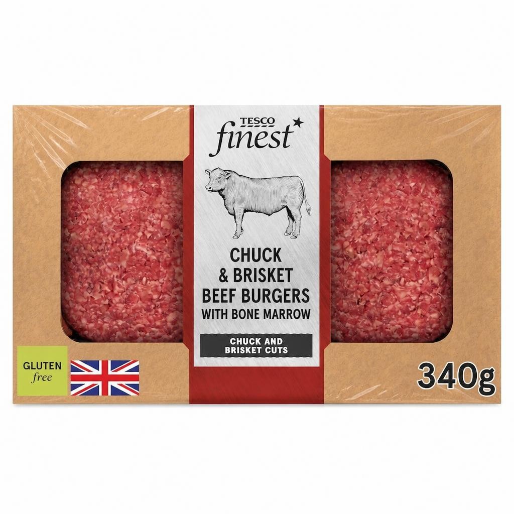 Tesco Finest Chuck & Brisket Beef Burger 340g