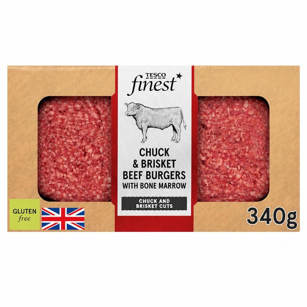 Tesco Finest Chuck & Brisket Beef Burger 340g