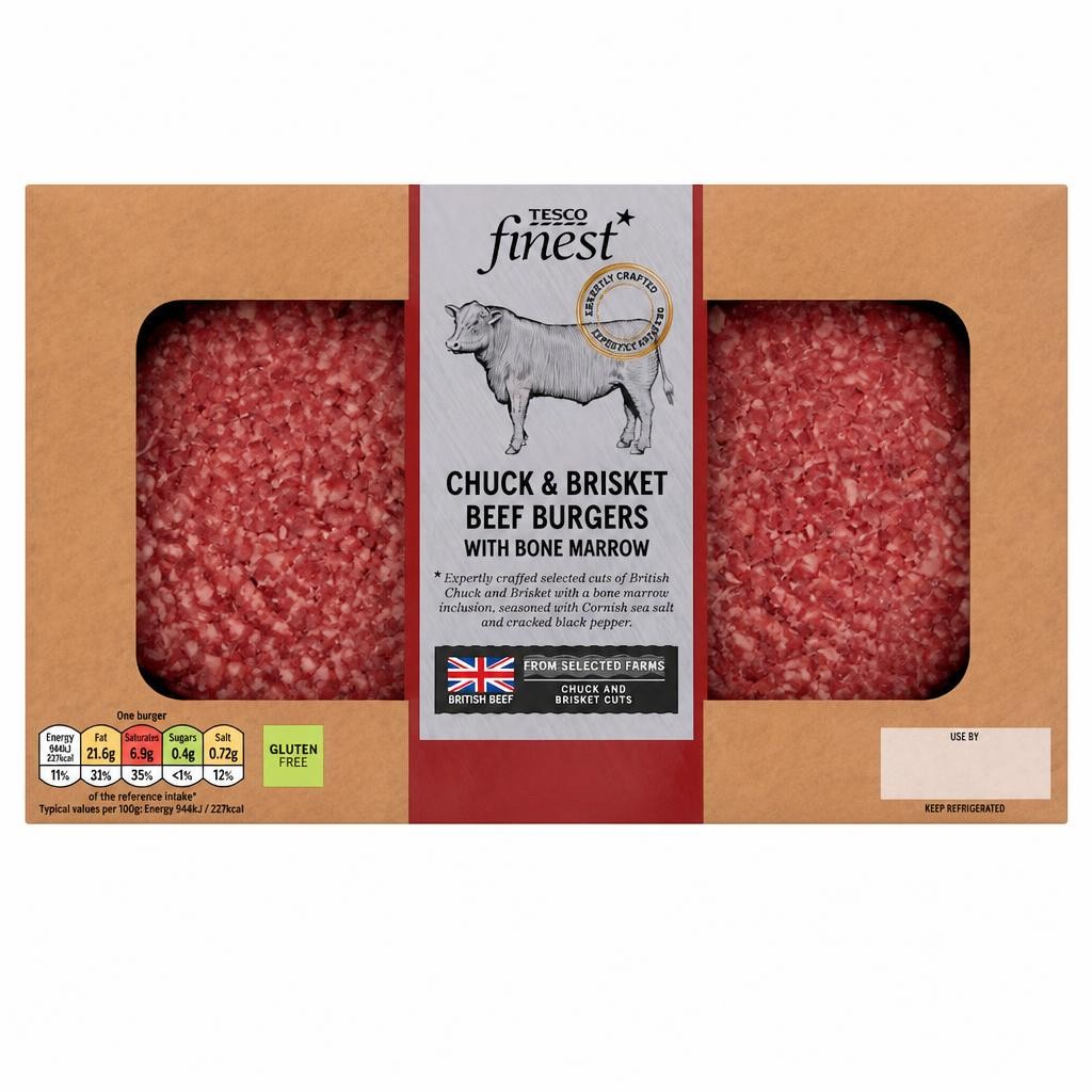 Tesco Finest Chuck & Brisket Beef Burger 340g