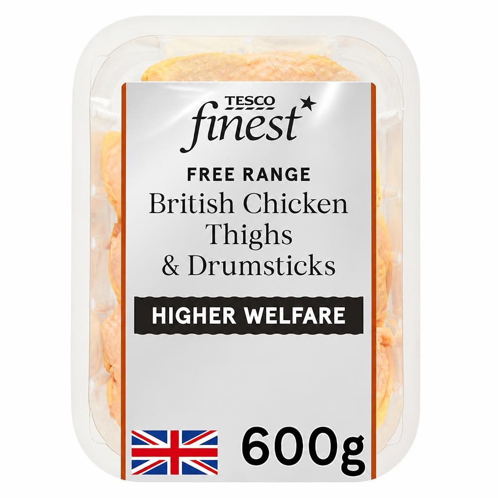 Tesco Finest Free Range British Chicken Thighs & Drumsticks 600g
