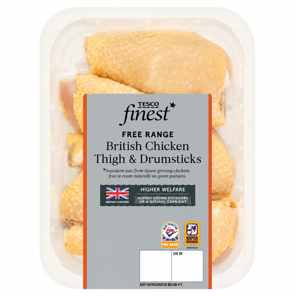 Tesco Finest Free Range British Chicken Thighs & Drumsticks 600g