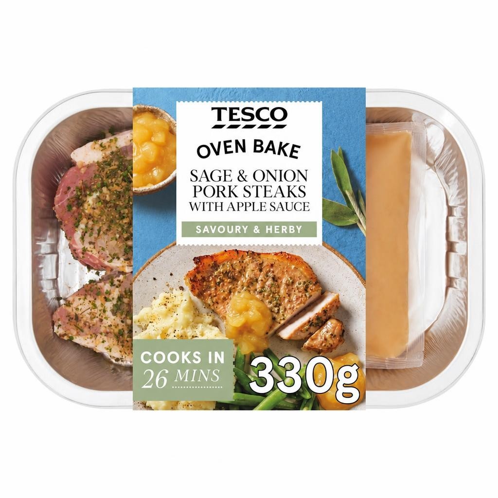 Tesco Sage & Onion Pork Steaks with Apple Sauce 330g