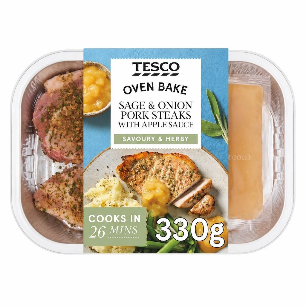 Tesco Sage & Onion Pork Steaks with Apple Sauce 330g