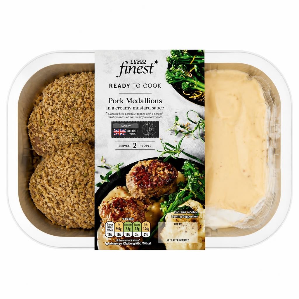 Tesco Finest Pork Fillet Medallions with Creamy Mushroom Sauce 410g