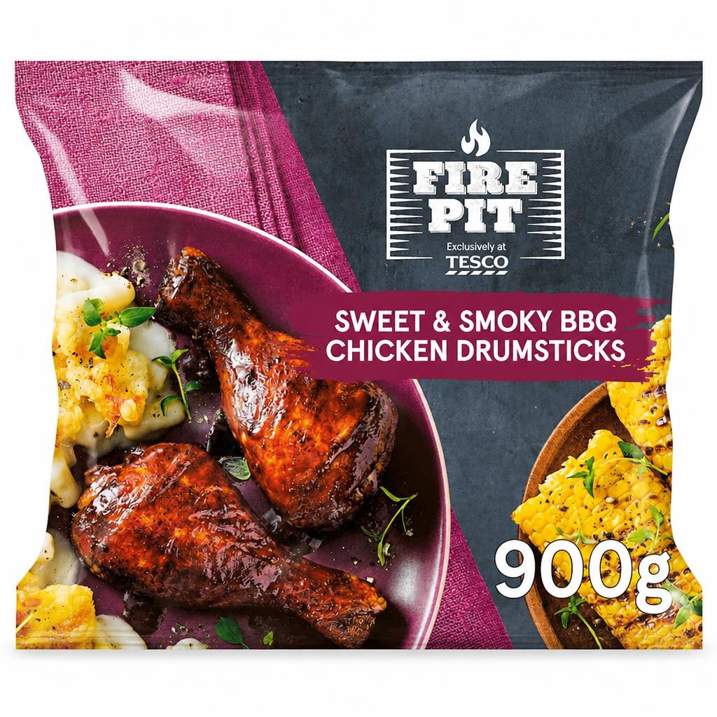 Tesco Fire Pit Sweet and Smoky BBQ Chicken Drumsticks 900g