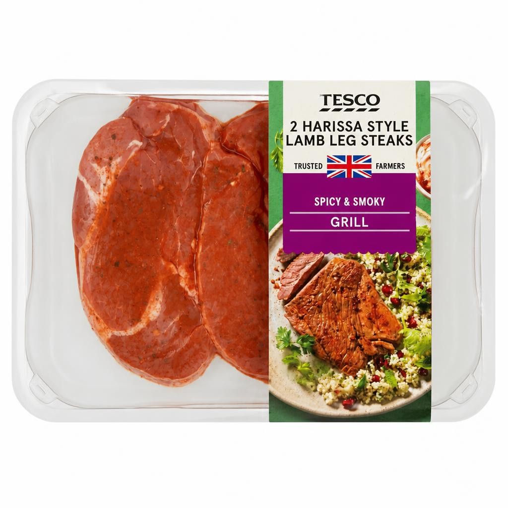 Tesco 2 Harissa Style Lamb Leg Steaks 250G