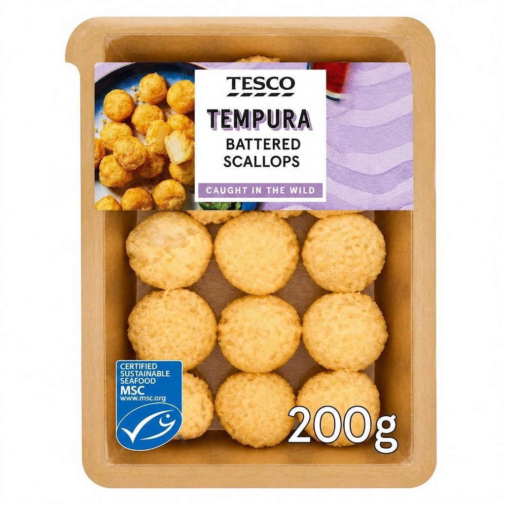Tesco Tempura Battered Scallops 200g