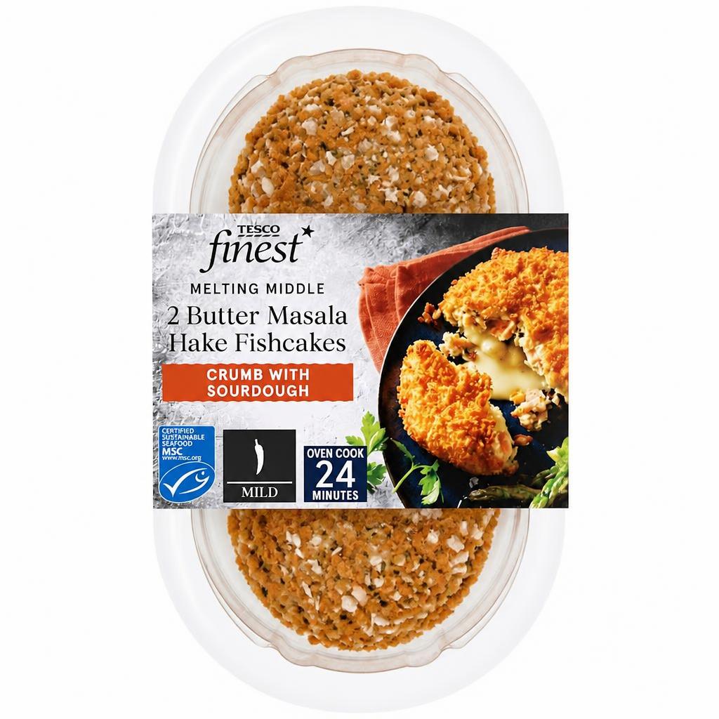 Tesco Finest 2 Butter Masala Hake Fishcakes 290g