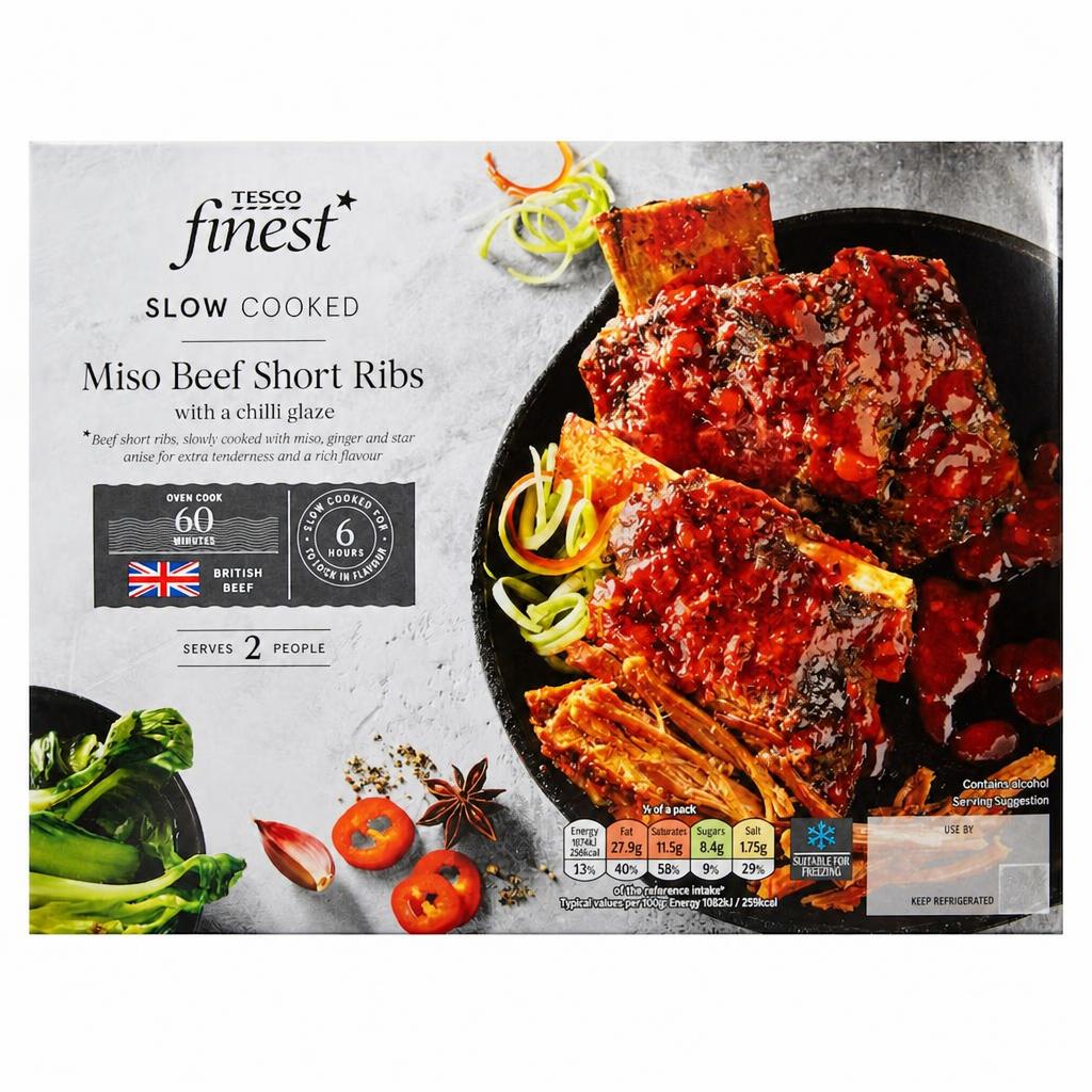 Tesco Finest Slow Cooked Beef Short Ribs with a Chilli Glaze 579g