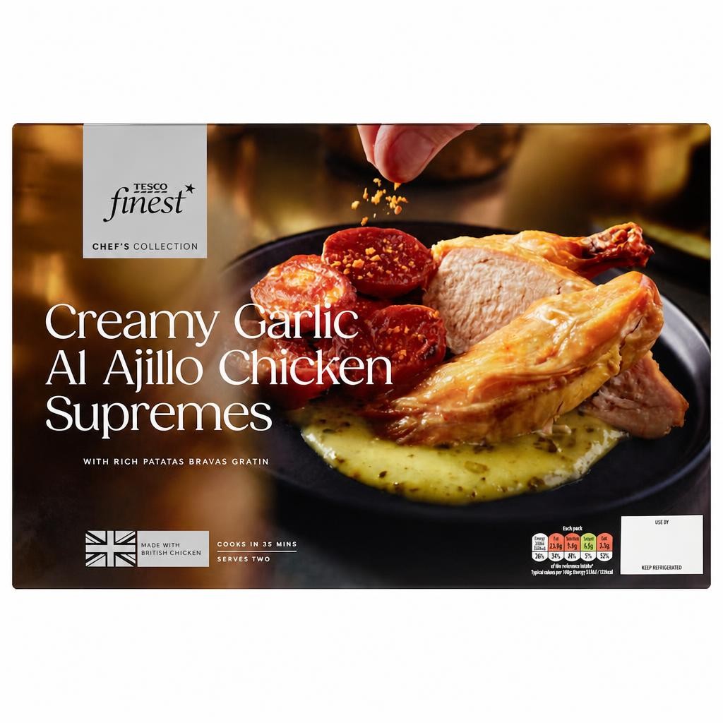Tesco Finest Chef's Collection Creamy Garlic Al Ajillo Chicken Supremes 1.07kg