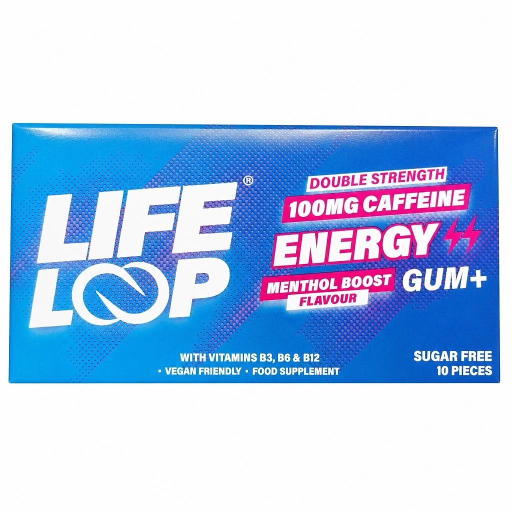 Life Loop Energy 100mg Caffeine Menthol Boost Gum 10pieces