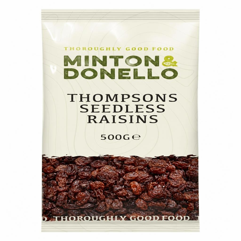 Minton & Donello Thompsons Seedless Raisins 6 x 500g