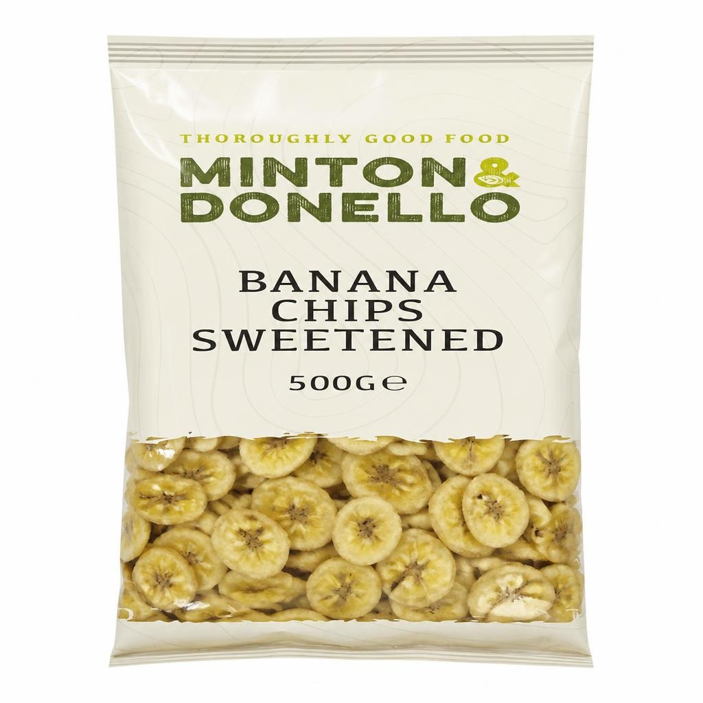 Minton & Donello Sweetened Banana Chips 6 x 500g