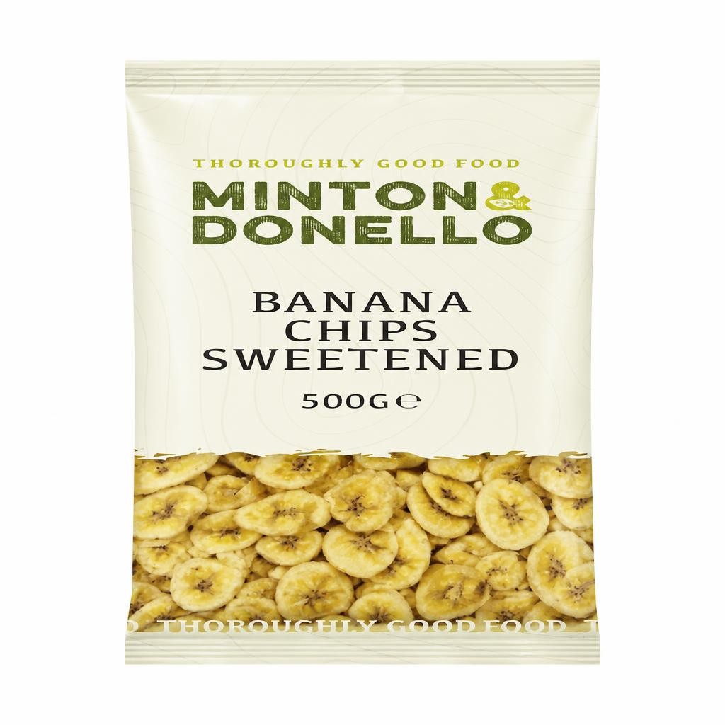 Minton & Donello Sweetened Banana Chips 6 x 500g
