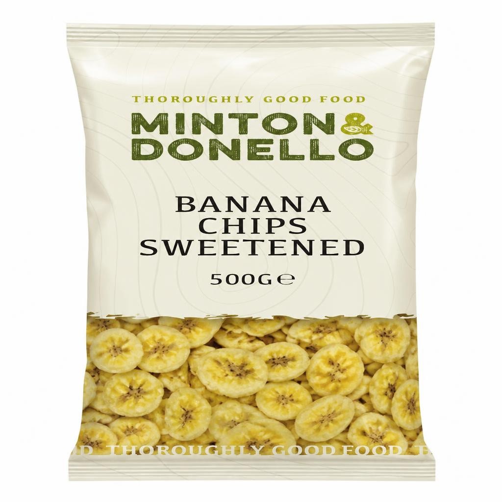 Minton & Donello Sweetened Banana Chips 6 x 500g