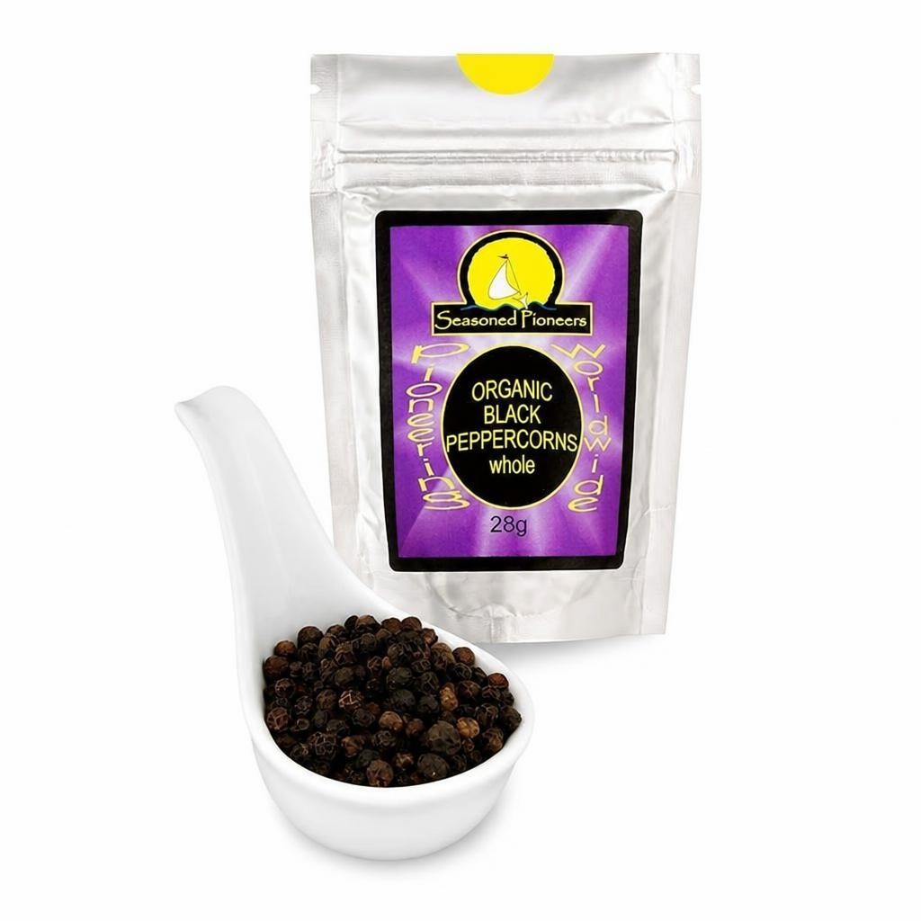 Seasoned Pioneers Organic Black Peppercorns 28g