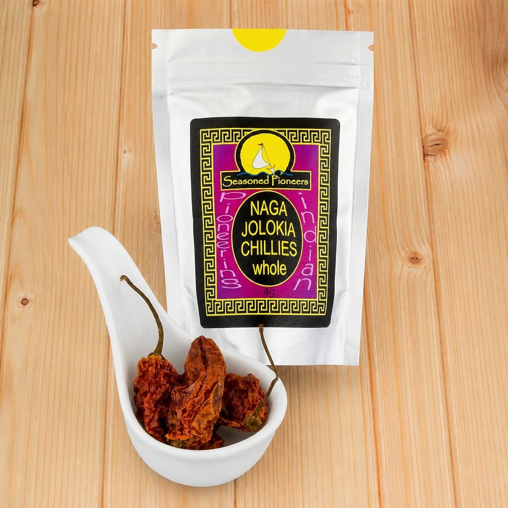 Seasoned Pioneers Whole Naga Jolokia Chillies 4g