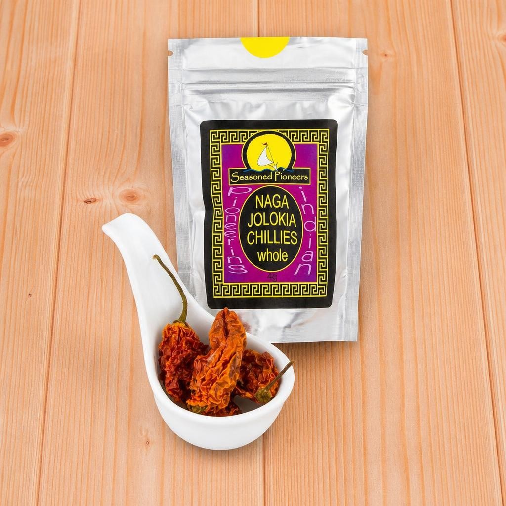 Seasoned Pioneers Whole Naga Jolokia Chillies 4g