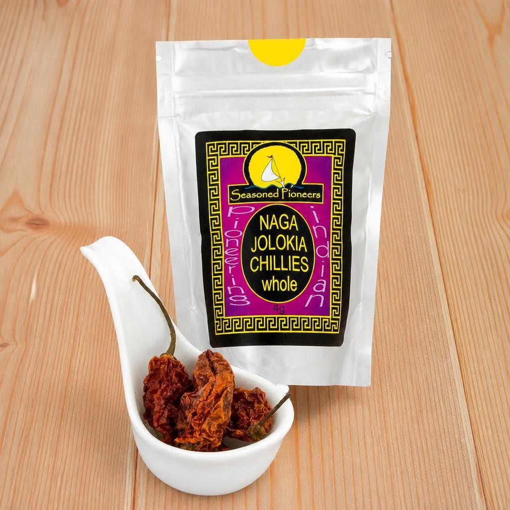 Seasoned Pioneers Whole Naga Jolokia Chillies 4g