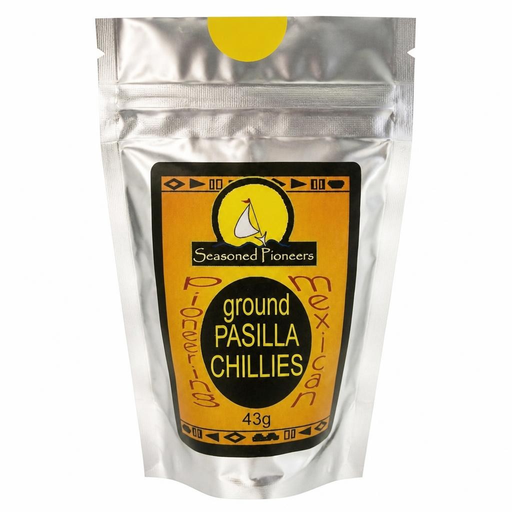 Seasoned Pioneers Ground Pasilla Chillies 43g