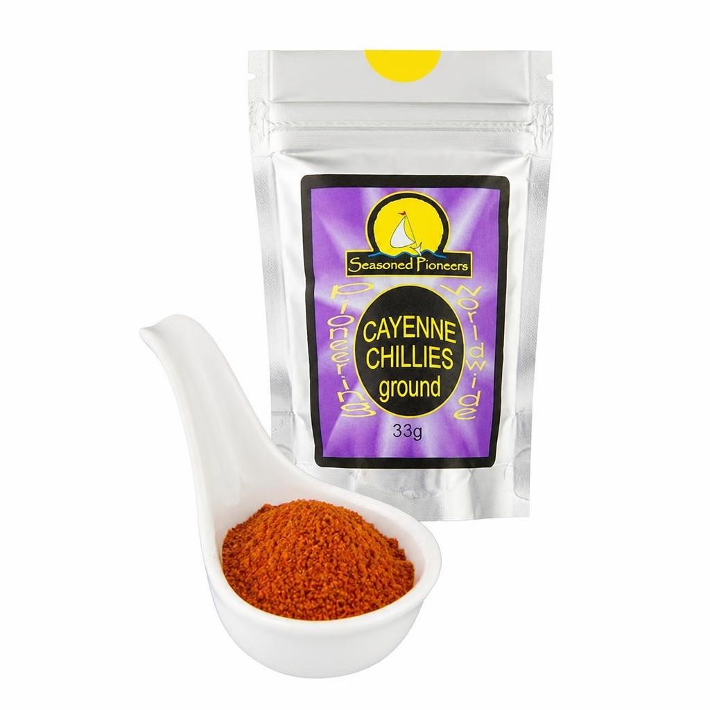Seasoned Pioneers Ground Cayenne Chillies 33g