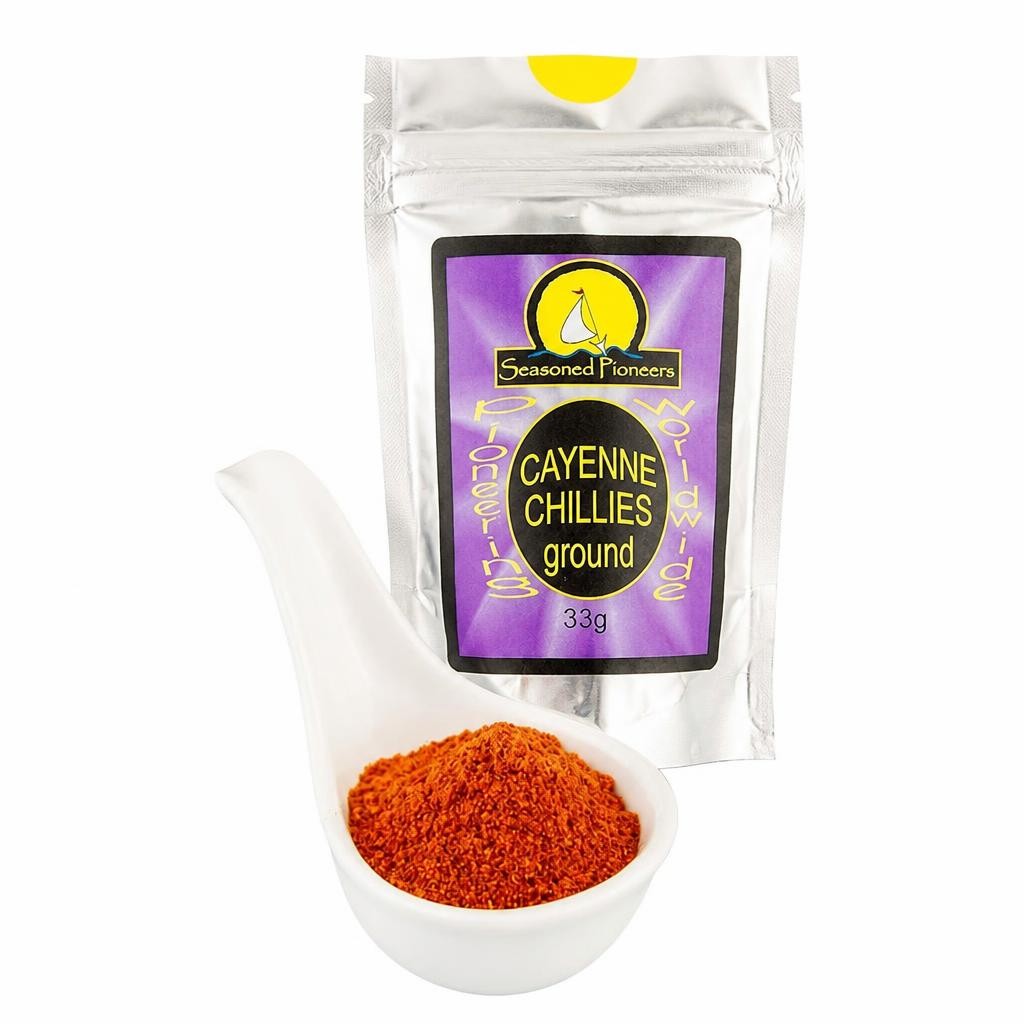 Seasoned Pioneers Ground Cayenne Chillies 33g