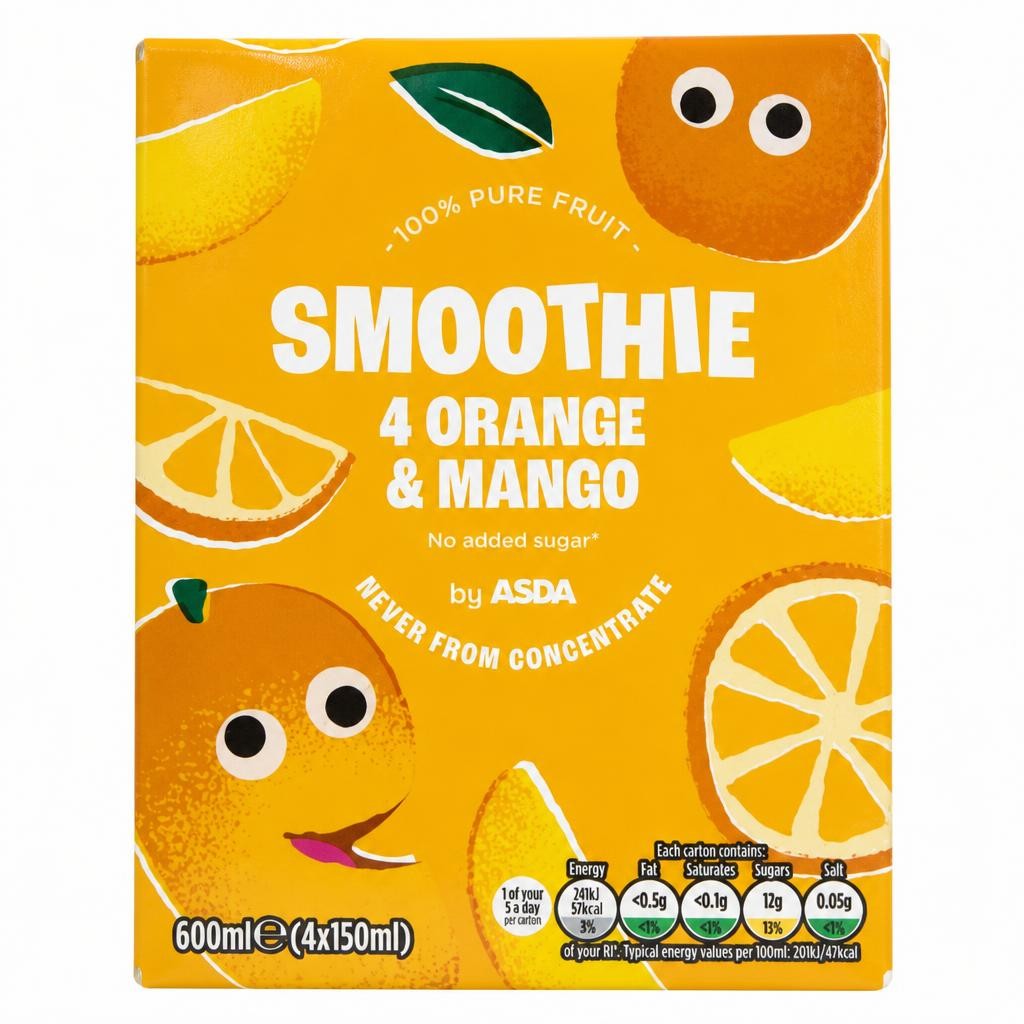 ASDA Orange & Mango Smoothies 600ml (4 x 150ml)