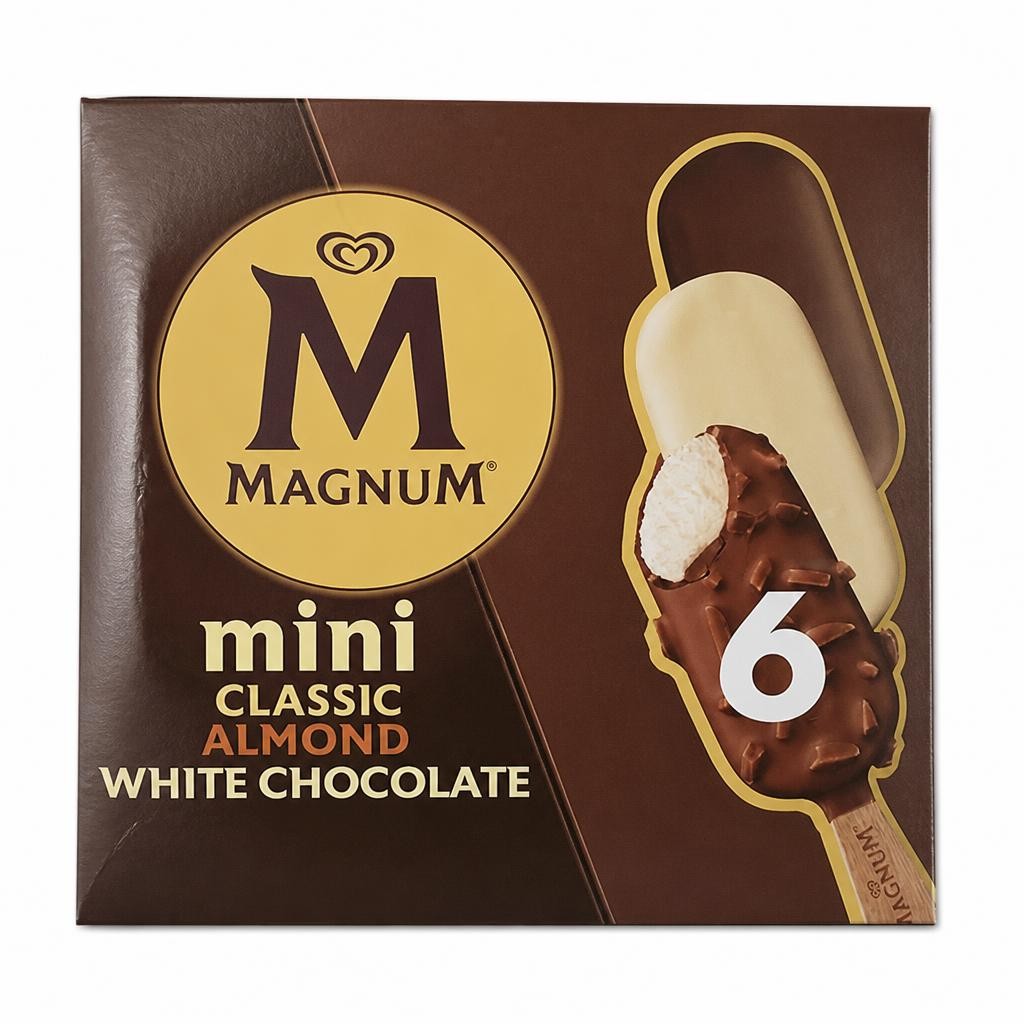 Magnum Mini Classic Almond & White Chocolate Ice Cream Sticks 6x55ml
