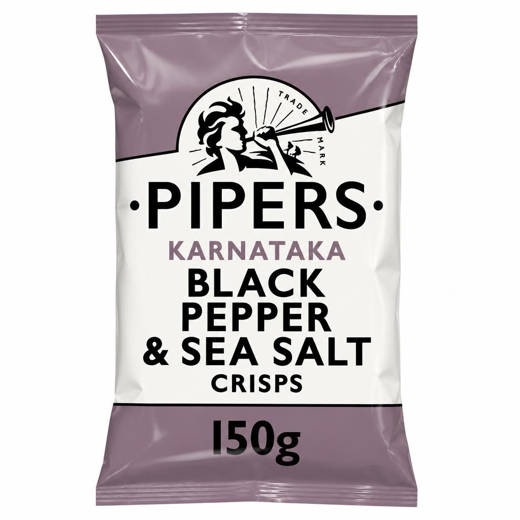 Pipers Black Pepper & Sea Salt Crisps