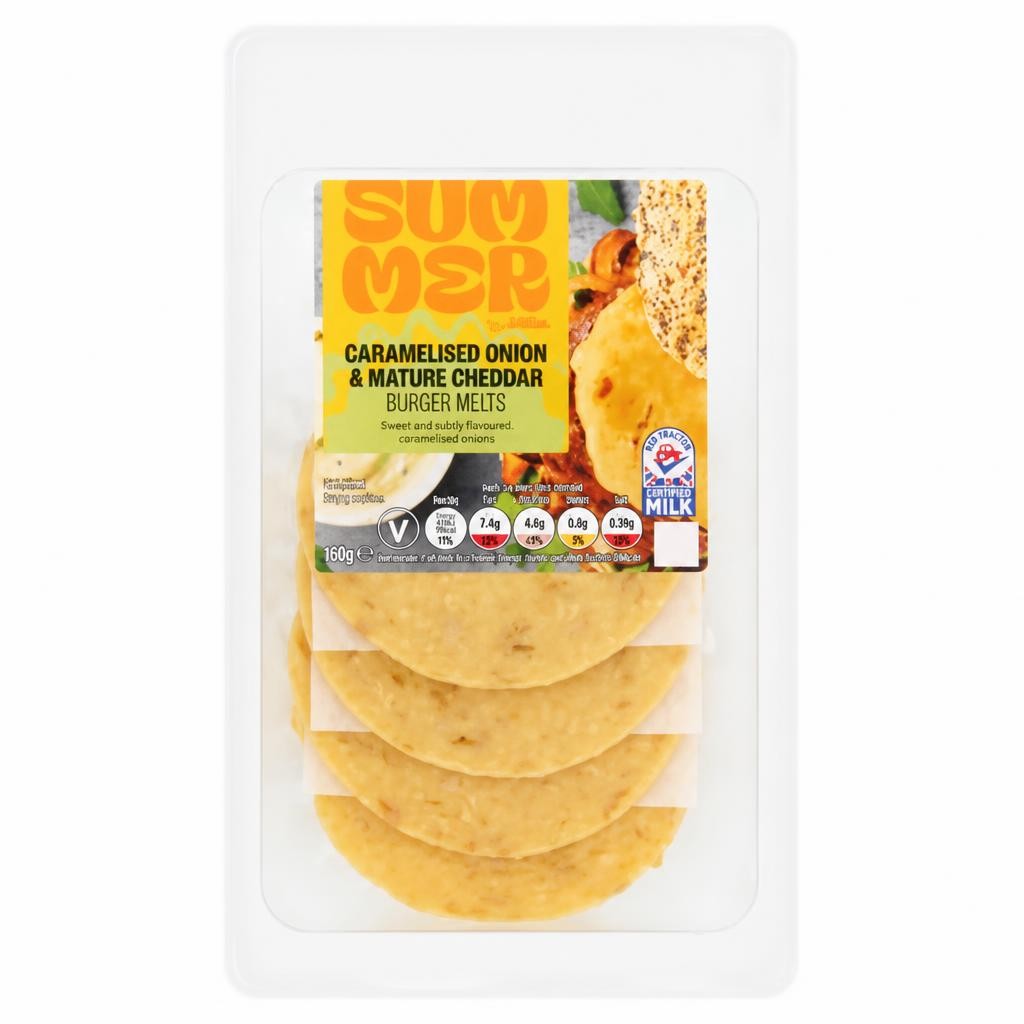 ASDA Summer Caramelised Onion & Mature Cheddar Burger Melts 100g