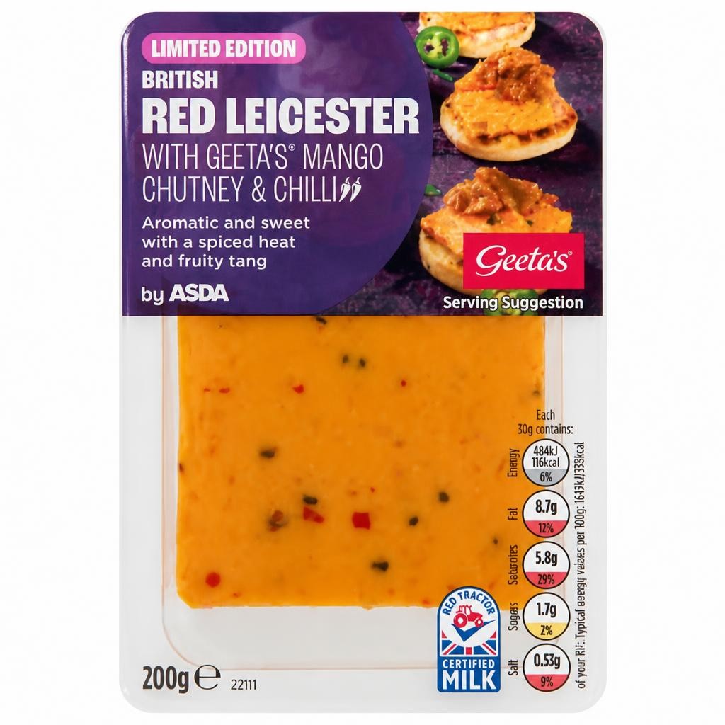 ASDA Limited Edition British Red Leicester with Geeta's Mango Chutney & Chilli 200g