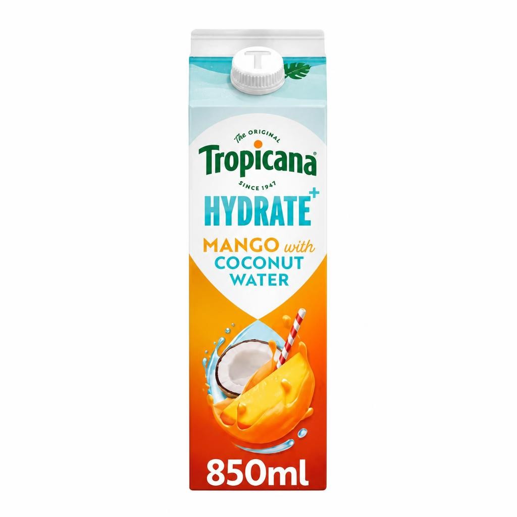 Tropicana Hydrate+ Refreshing Mango With Coconut Water Juice Drink 850ml