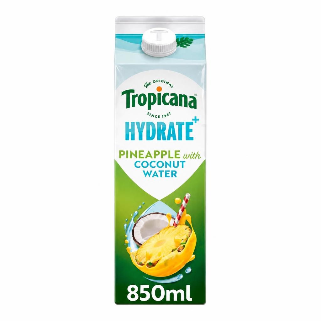 Tropicana Hydrate+ Refreshing Pineapple with Coconut Water Juice Drink 850ml