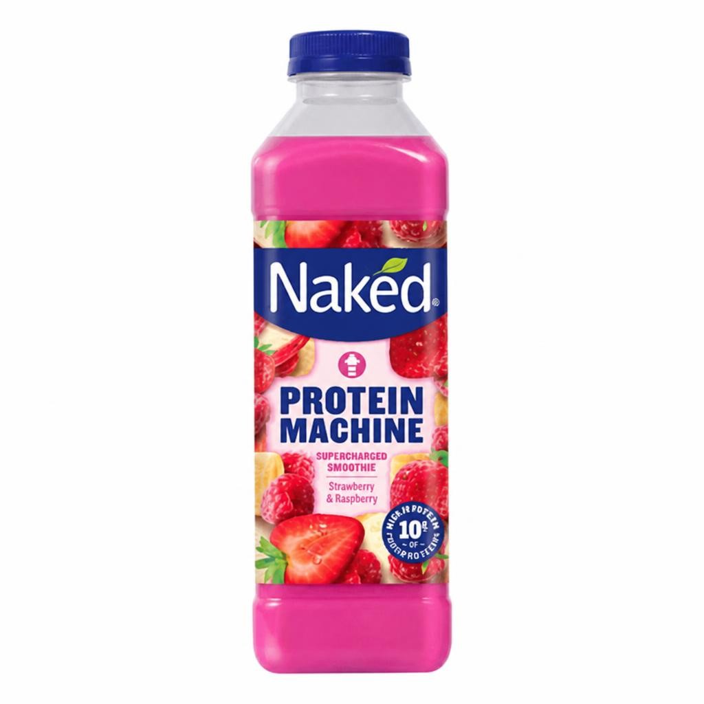 Naked Protein Machine Smoothie Strawberry & Raspberry 750ml