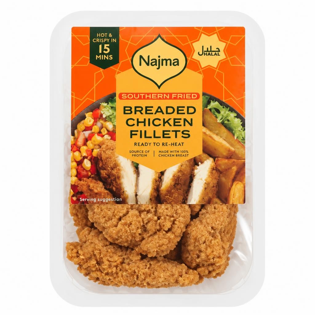 Najma Southern Fried Breaded Chicken Fillets 300g