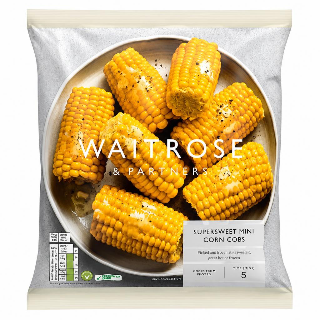 Waitrose Frozen Supersweet Mini Corn Cobs