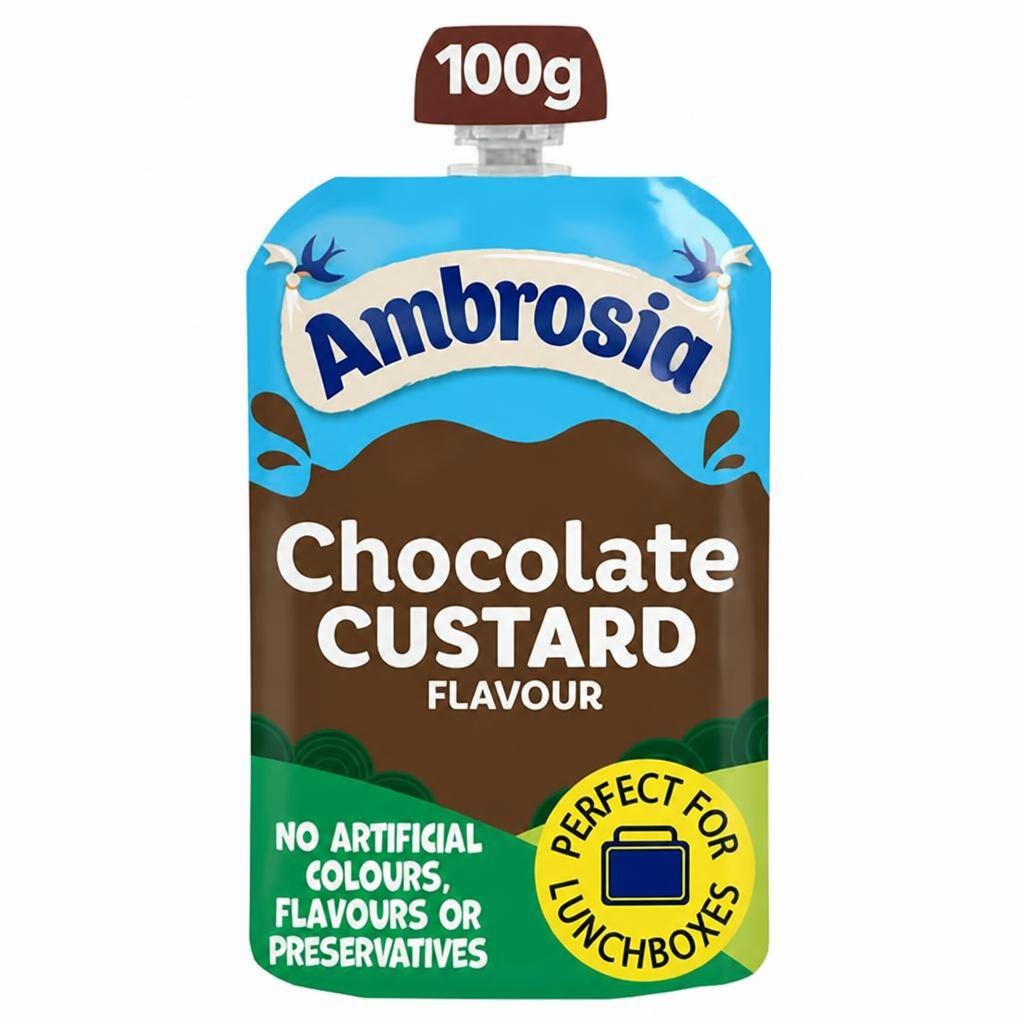 Ambrosia 100g Chocolate Custard Dessert Snack Pouch