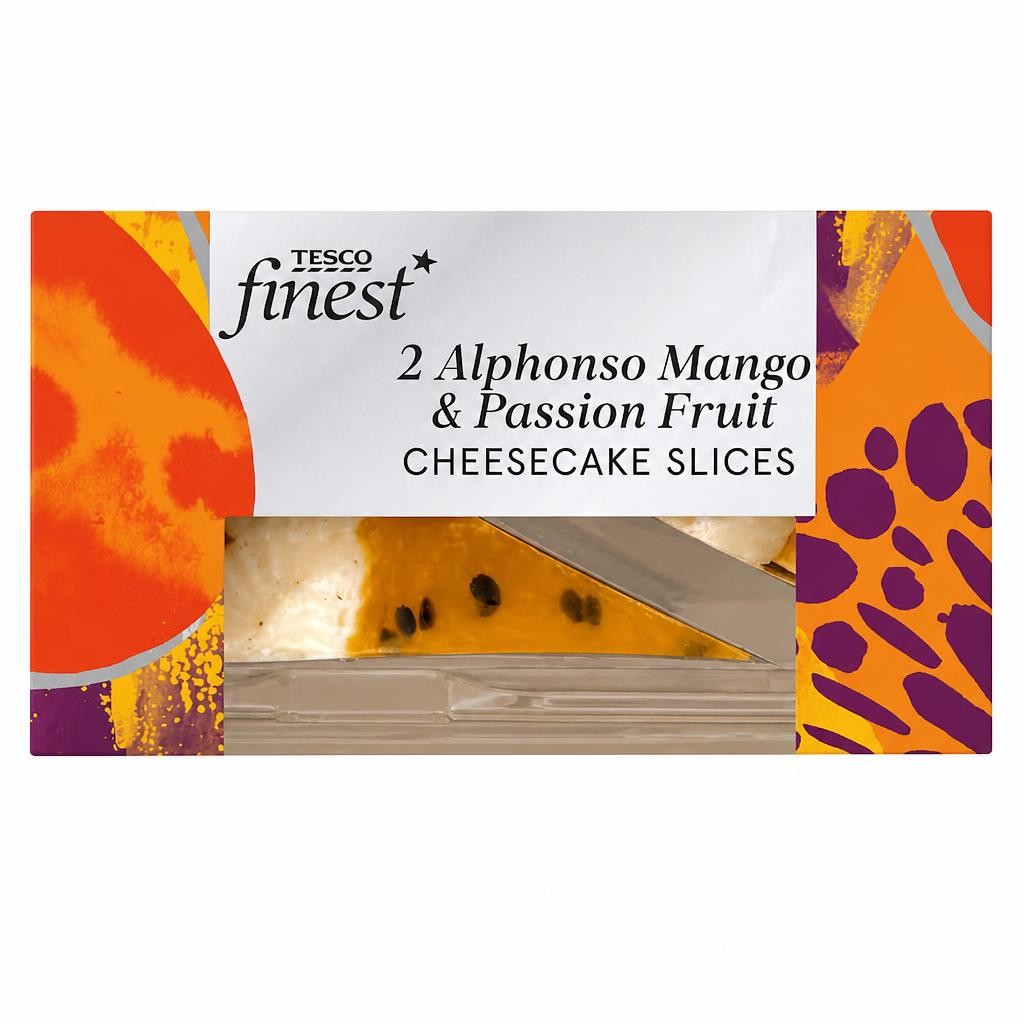 Tesco Finest 2 Alphonso Mango & Passionfruit Cheesecake Slices 160g