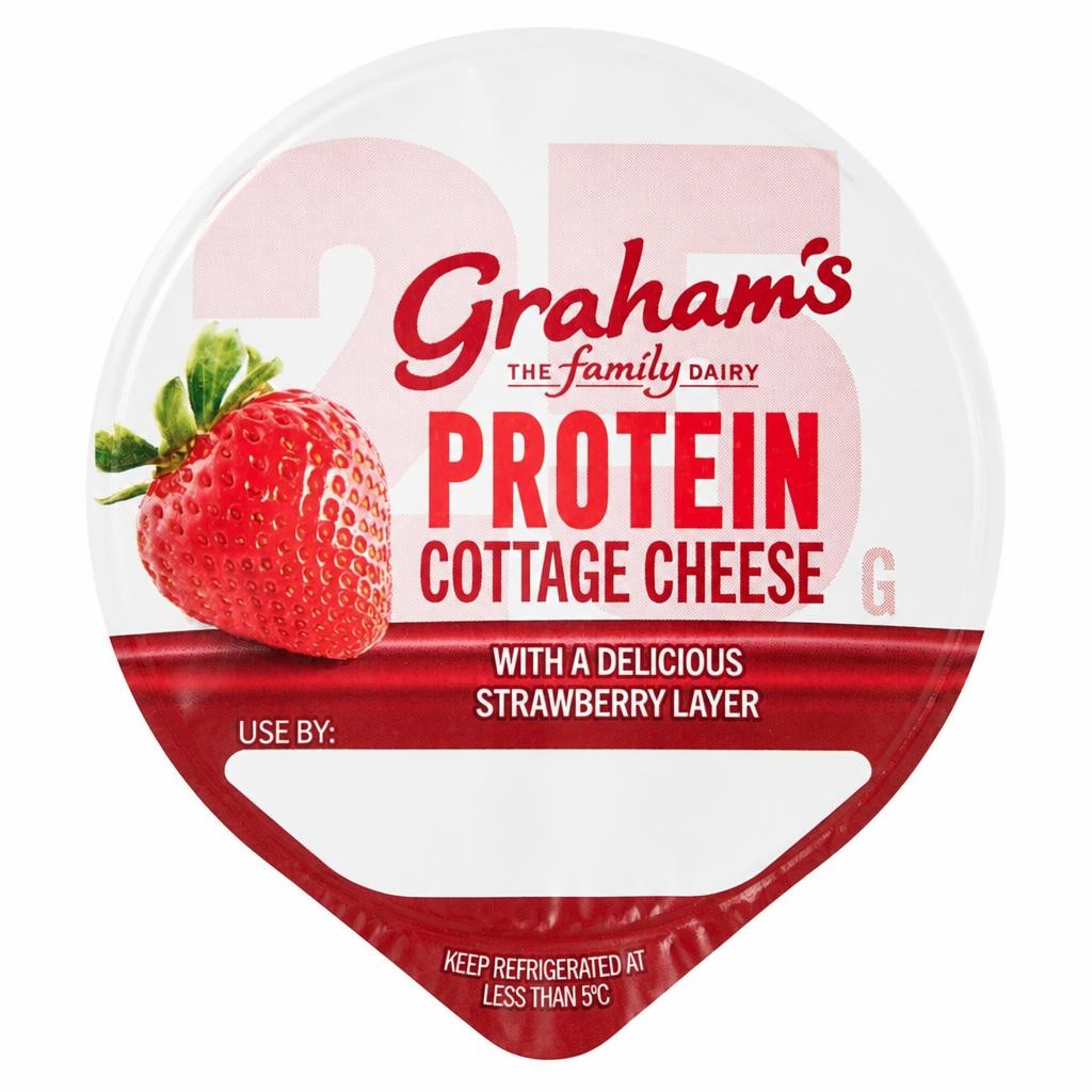 Grahams the Family Dairy 25g Protein Cottage Cheese with Strawberry Layer 200g