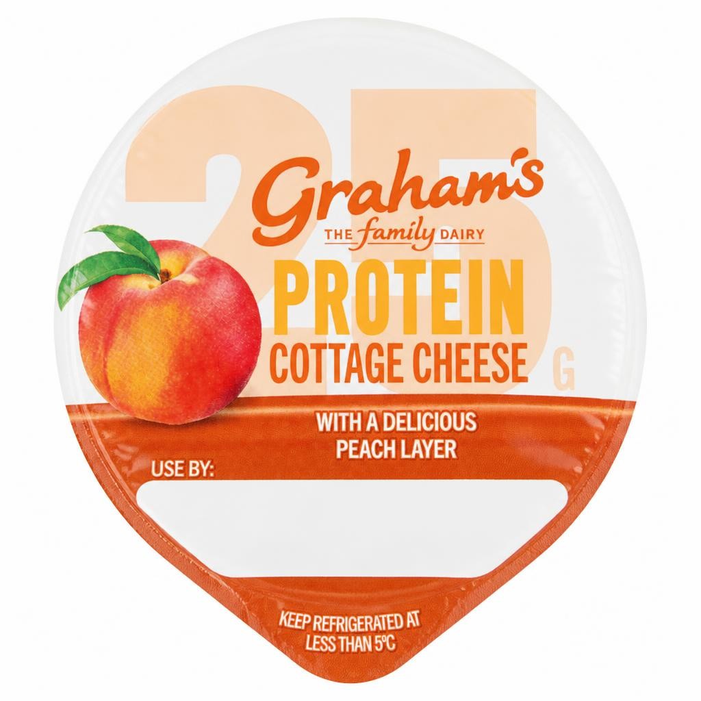 Grahams the Family Dairy 25g Protein Cottage Cheese with Peach Layer 200g