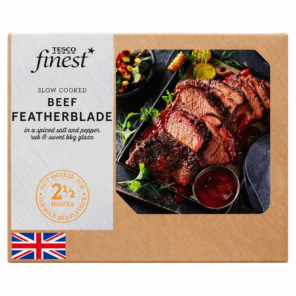 Tesco Finest Slow Cooked Beef Featherblade in a Spiced Salt and Pepper Rub & Sweet BBQ Glaze 545G