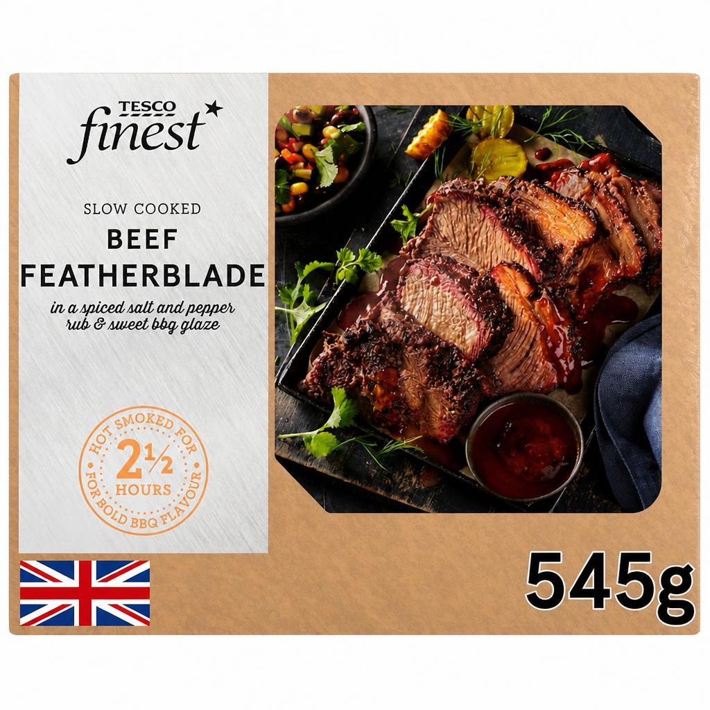 Tesco Finest Slow Cooked Beef Featherblade in a Spiced Salt and Pepper Rub & Sweet BBQ Glaze 545G