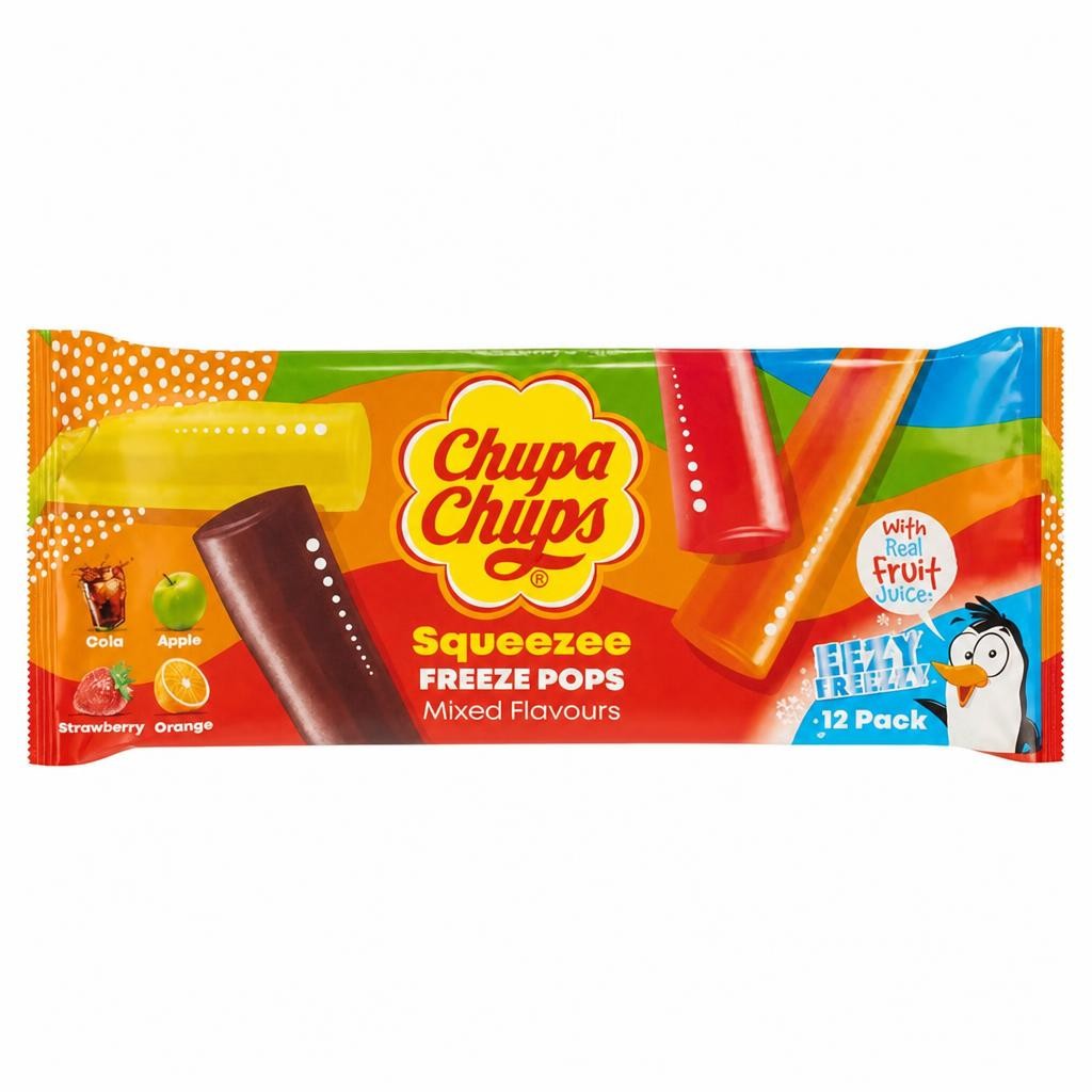 Chupa Chups 12 x 45ml Mixed Flavours Squeezee Freeze Pops