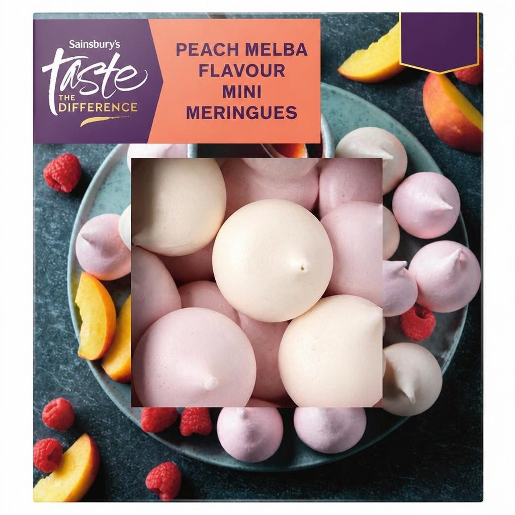 Sainsbury's Peach Melba Flavour Mini Meringues, Taste the Difference
