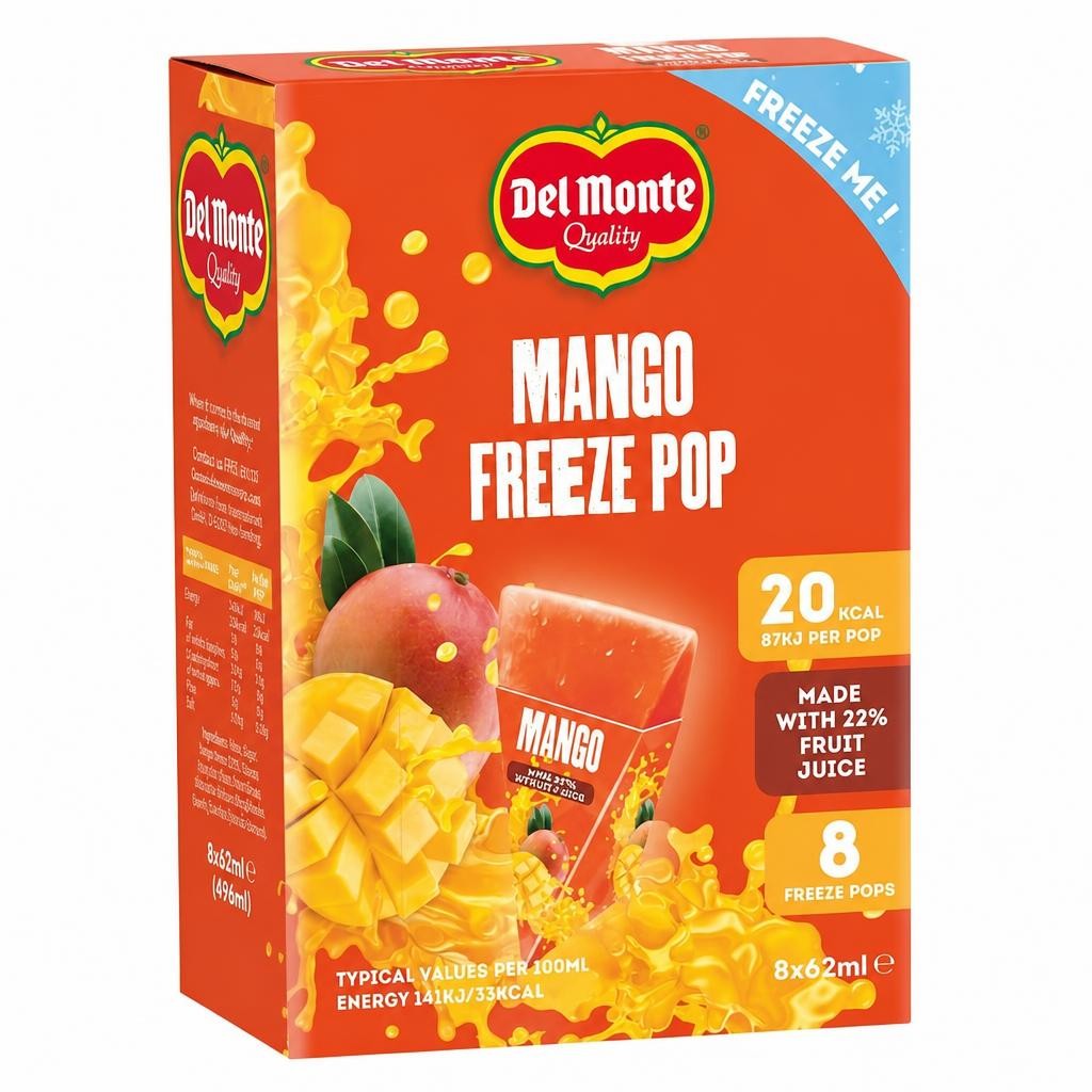 Del Monte 8 x 62ml Quality Mango Freeze Pop Box